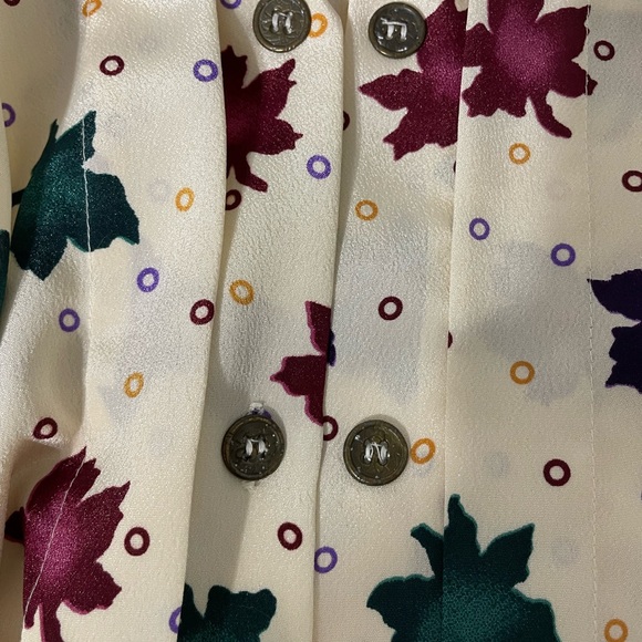 Vintage shirt fall maple leave long sleeve button top blouse size 12 - Picture 14 of 15